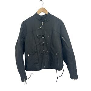 X Element Black Nylon Armored Motorcycle Jacket Lace Sides Women’s Medium